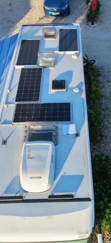 Solar panels on the roof